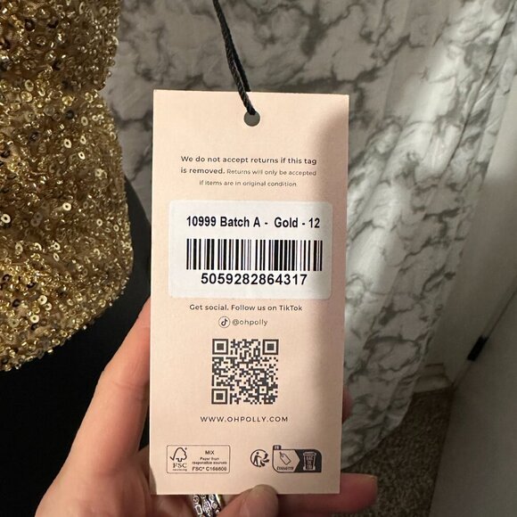 Oh Polly "Meissa" Embellished Sequin Bustier Top – Gold – Size 8 – NWT ✨ - Picture 3 of 12